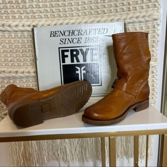 Frye Cognac " Whiskey" Short Leather Boots Size 6.5 - Picture 8 of 10